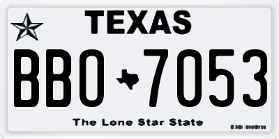 TX license plate BBO7053