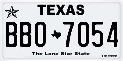 TX license plate BBO7054