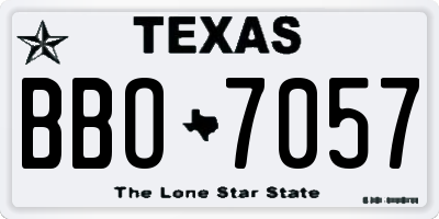 TX license plate BBO7057