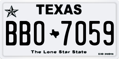 TX license plate BBO7059