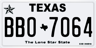 TX license plate BBO7064