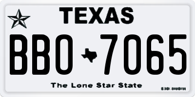 TX license plate BBO7065