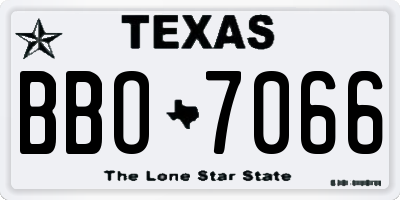TX license plate BBO7066