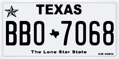 TX license plate BBO7068
