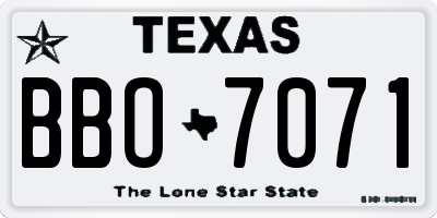 TX license plate BBO7071