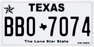 TX license plate BBO7074
