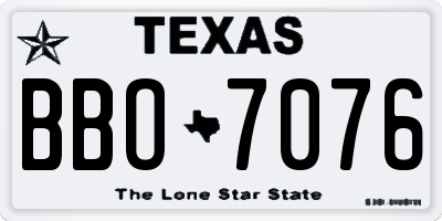 TX license plate BBO7076