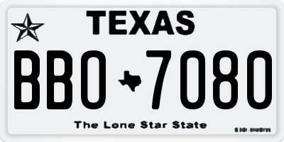 TX license plate BBO7080