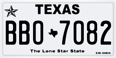 TX license plate BBO7082