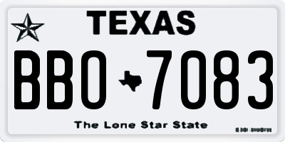 TX license plate BBO7083