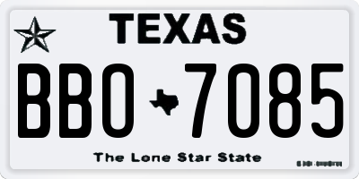 TX license plate BBO7085