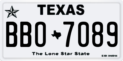 TX license plate BBO7089