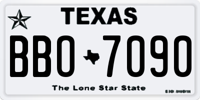 TX license plate BBO7090