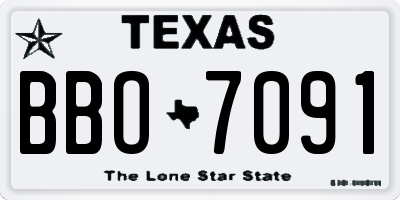 TX license plate BBO7091