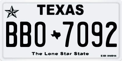 TX license plate BBO7092