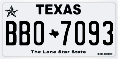TX license plate BBO7093