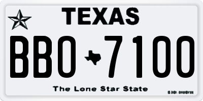 TX license plate BBO7100