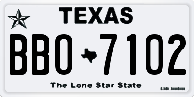 TX license plate BBO7102