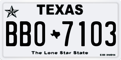TX license plate BBO7103