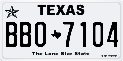 TX license plate BBO7104