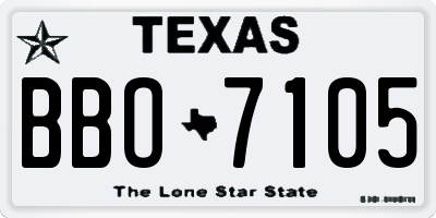 TX license plate BBO7105