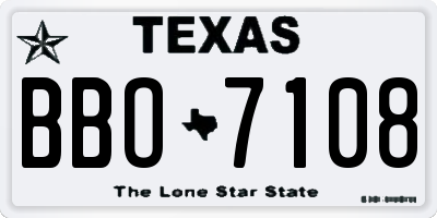 TX license plate BBO7108