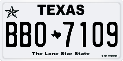 TX license plate BBO7109