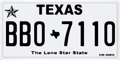 TX license plate BBO7110