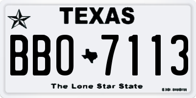 TX license plate BBO7113