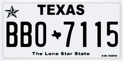 TX license plate BBO7115