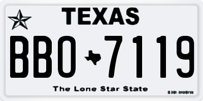 TX license plate BBO7119