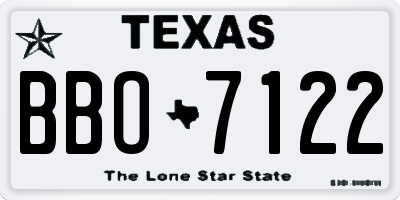 TX license plate BBO7122