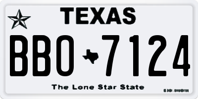 TX license plate BBO7124