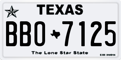 TX license plate BBO7125