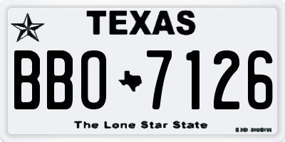 TX license plate BBO7126