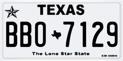 TX license plate BBO7129