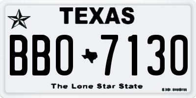 TX license plate BBO7130