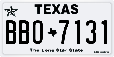 TX license plate BBO7131