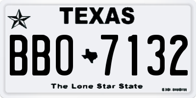 TX license plate BBO7132
