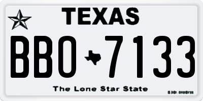 TX license plate BBO7133