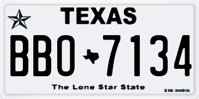 TX license plate BBO7134
