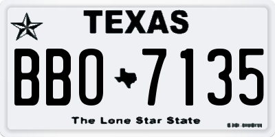 TX license plate BBO7135