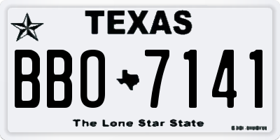 TX license plate BBO7141