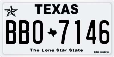 TX license plate BBO7146