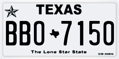 TX license plate BBO7150