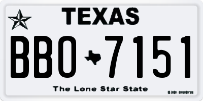 TX license plate BBO7151