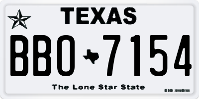 TX license plate BBO7154