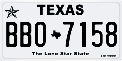 TX license plate BBO7158