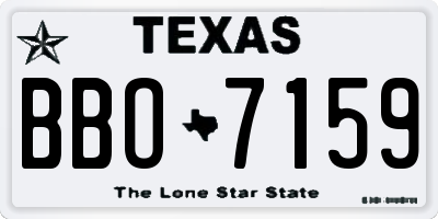 TX license plate BBO7159
