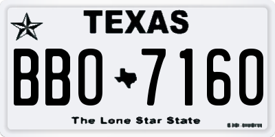 TX license plate BBO7160